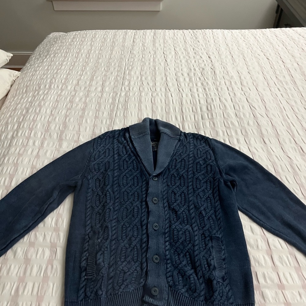 American Rag Dark Blue Cable Knit Cardigan